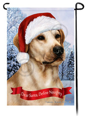 Labrador Yellow American Dear Santa, Define Naughty - Garden Flag