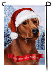 Labrador Red American Dear Santa, Define Naughty - Garden Flag