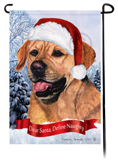 Labrador Red English Dear Santa, Define Naughty - Garden Flag