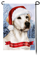 Labrador White American Dear Santa, Define Naughty - Garden Flag
