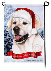 Labrador White English Dear Santa, Define Naughty - Garden Flag