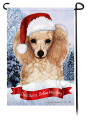 Poodle Apricot Dear Santa, Define Naughty - Garden Flag