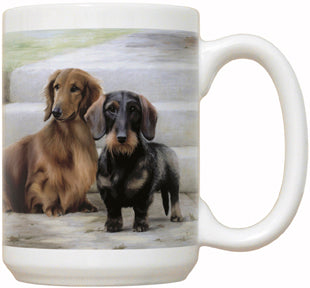 DACHSHUND ON PORCH - FIDDLER'S ELBOW MUG
