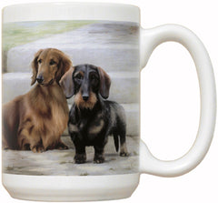 DACHSHUND ON PORCH - FIDDLER'S ELBOW MUG