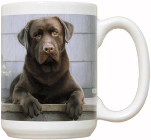 CHOCOLATE LAB ON PORCH - FIDDLER'S ELBOW MUG