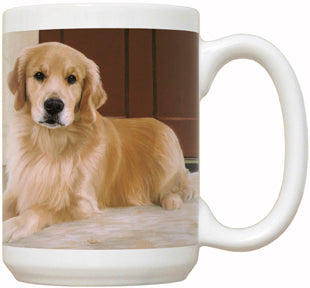 GOLDEN RETRIEVER ON PORCH - FIDDLER'S ELBOW MUG