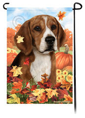 Beagle Falling Leaves - Garden Flag