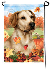 Labrador Yellow American Falling Leaves - Garden Flag