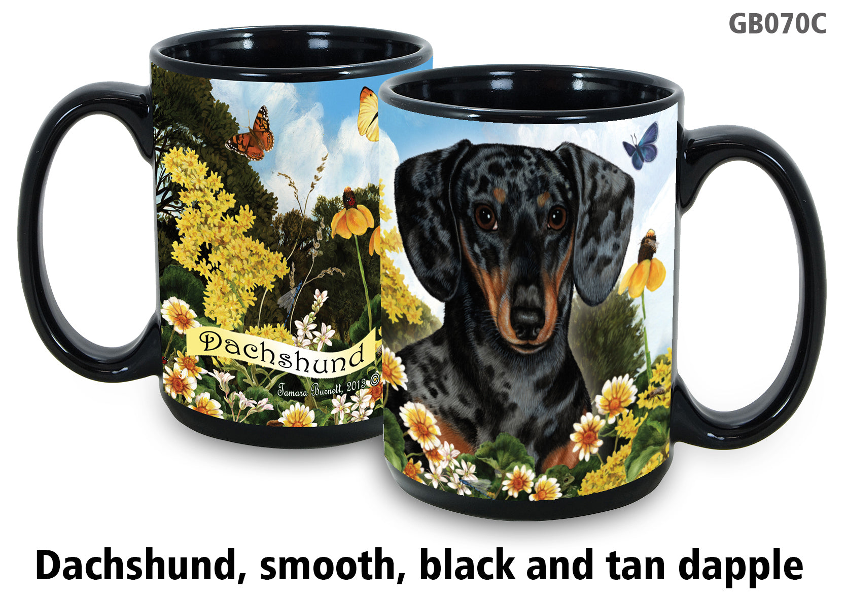 Dachshund Smooth Black and Tan - Garden Party Fun Mug 15 oz