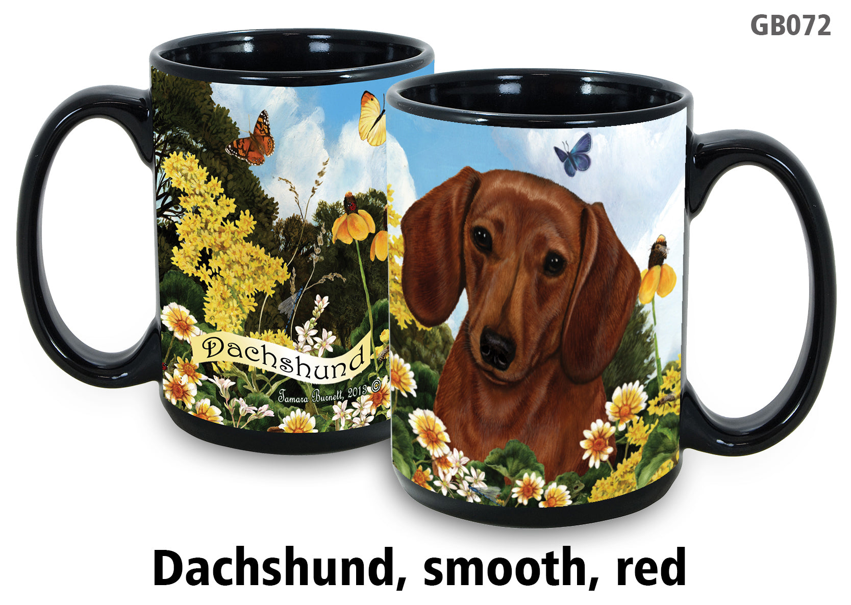 Dachshund Smooth Red - Garden Party Fun Mug 15 oz