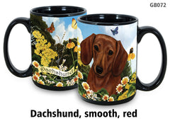 Dachshund Smooth Red - Garden Party Fun Mug 15 oz