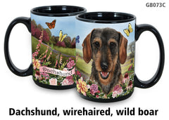 Dachshund Wirehaired Wild Boar Garden Party Fun Mug 15oz - Garden Party Fun Mugs 15 oz