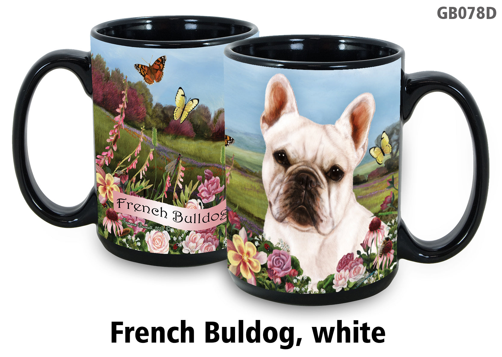 French Bulldog White - Garden Party Fun Mug 15 oz