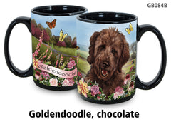 Goldendoodle Chocolate - Garden Party Fun Mug 15 oz