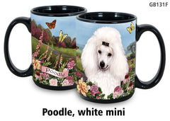Poodle White Mini - Garden Party Fun Mug 15 oz