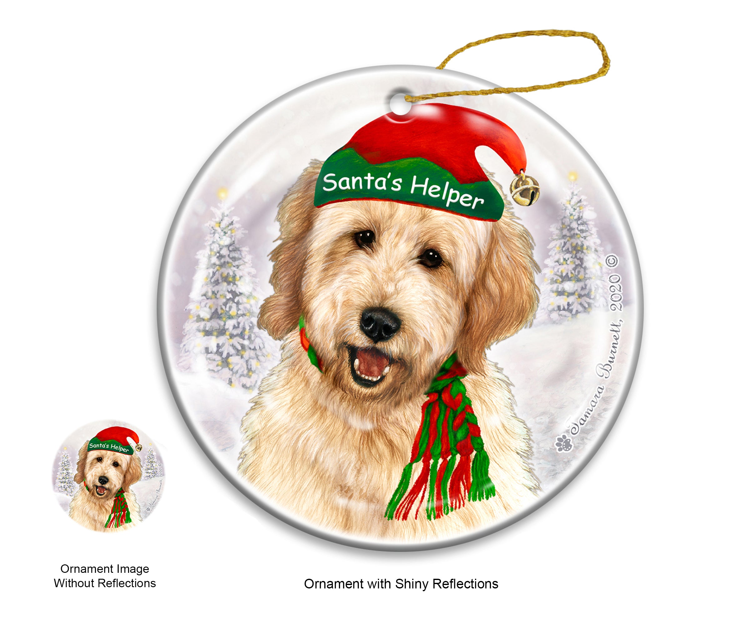 Goldendoodle - Santa's Helper Ornament