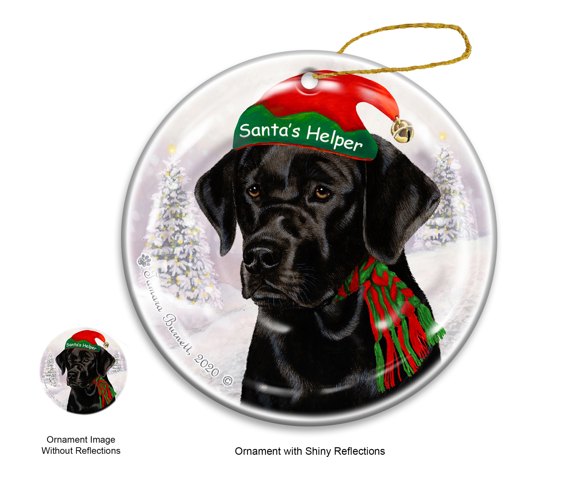 Labrador Black English - Santa's Helper Ornament