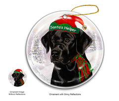 Labrador Black English - Santa's Helper Ornament