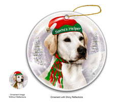 Labrador White American - Santa's Helper Ornament
