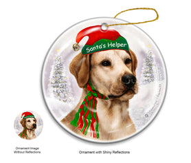 Labrador Yellow American - Santa's Helper Ornament