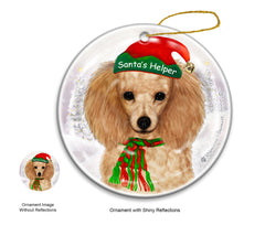 Poodle Apricot - Santa's Helper Ornament