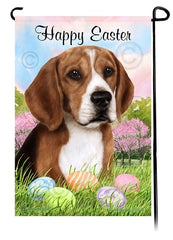 Beagle Happy Easter Garden Flag