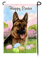 German Shepherd Red Sable Happy Easter Garden Flag