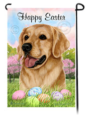 Golden Retriever Happy Easter Garden Flag