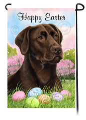 Labrador Retriever American Chocolate Happy Easter Garden Flag