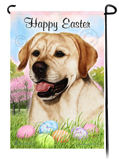 Labrador Retriever English Yellow Happy Easter Garden Flag