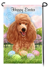 Poodle Standard Apricot Happy Easter Garden Flag