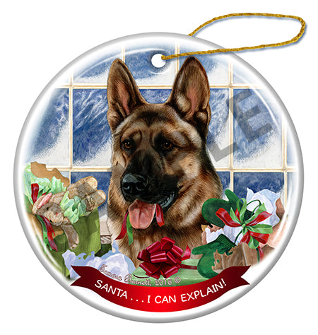 German Shepherd Sable - Santa I Can Explain Ornament