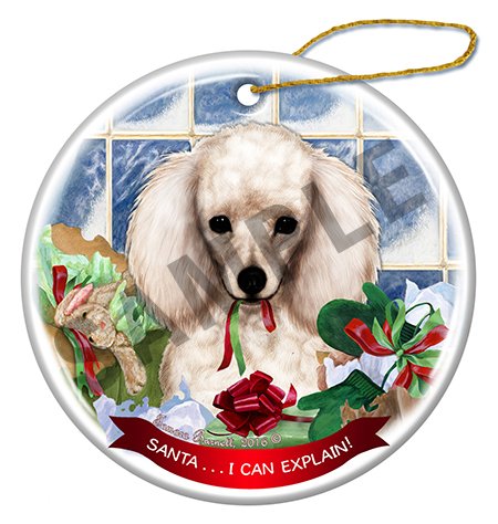 Poodle White - Santa I Can Explain Ornament