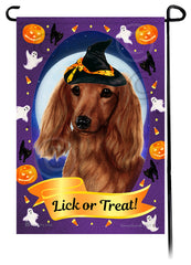 Dachshund (LH Red) - Halloween Howls Garden Flag
