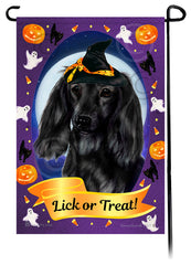 Dachshund (LH Black) - Halloween Howls Garden Flag