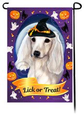 Dachshund (LH White) - Halloween Howls Garden Flag
