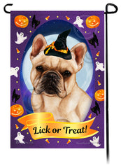 French Bulldog (Cream) - Halloween Howls Garden Flag
