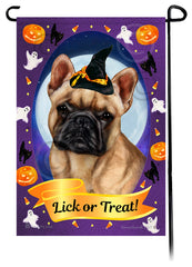 French Bulldog (Fawn) - Halloween Howls Garden Flag