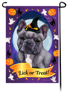 French Bulldog (Blue And White) - Halloween Howls Garden Flag