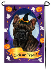 French Bulldog (Brindle) - Halloween Howls Garden Flag