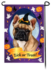 French Bulldog (Fawn And White) - Halloween Howls Garden Flag