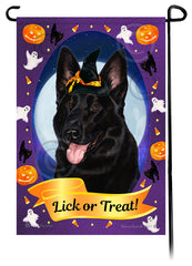 German Shepherd (Black) - Halloween Howls Garden Flag