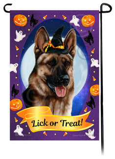German Shepherd (Fawn Sable) - Halloween Howls Garden Flag