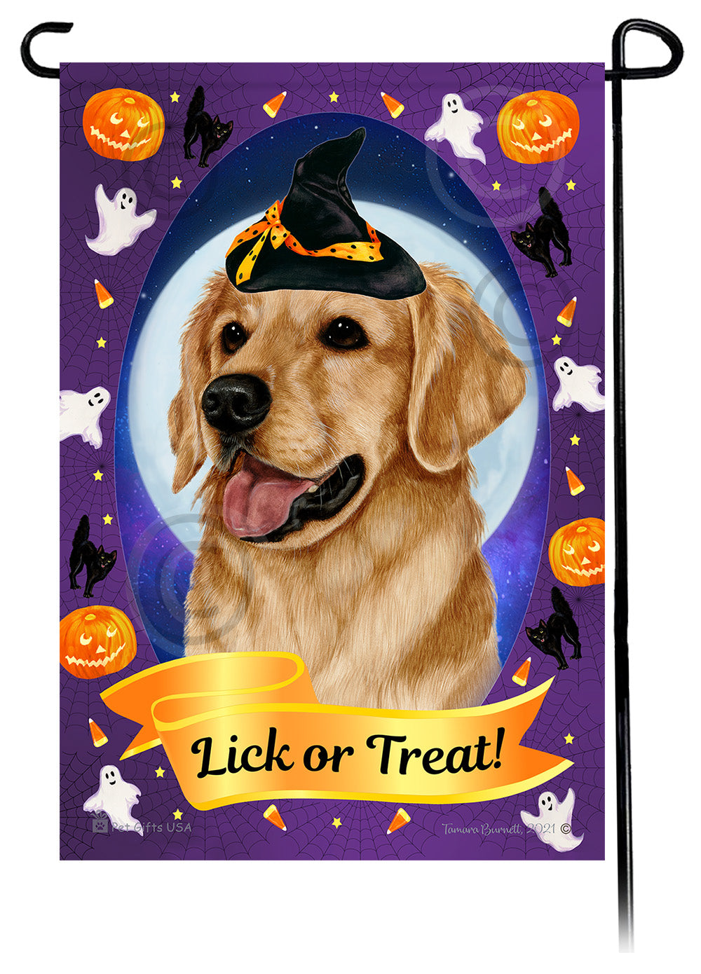 Golden Retriever (Gold) - Halloween Howls Garden Flag