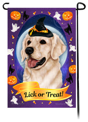 Golden Retriever (White) - Halloween Howls Garden Flag