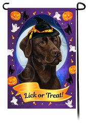 Labrador Retriever (American Chocolate) - Halloween Howls Garden Flag