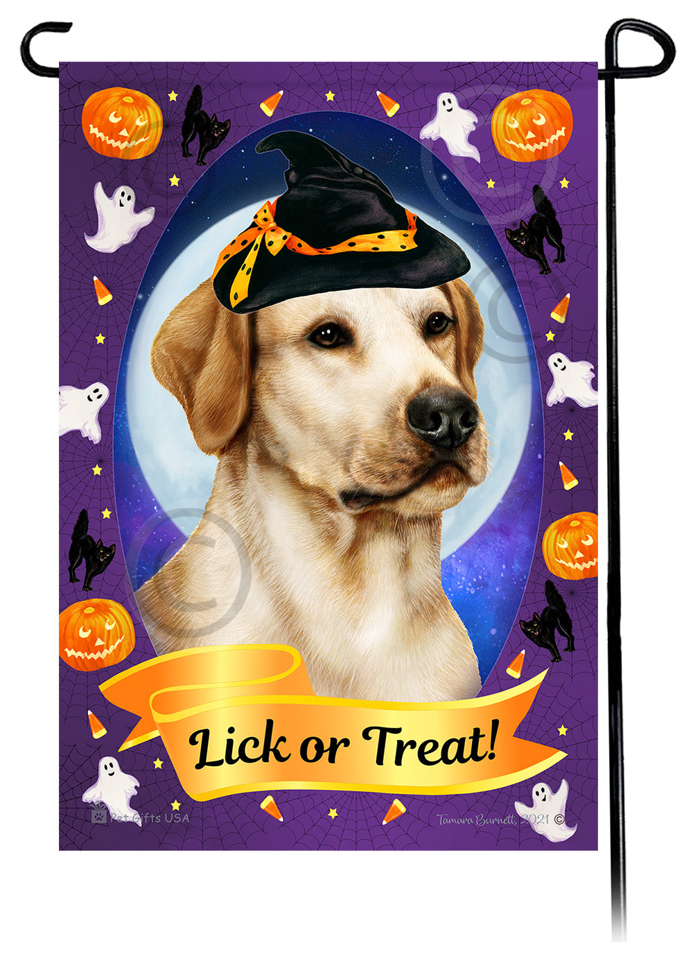 Labrador Retriever (American Yellow) - Halloween Howls Garden Flag