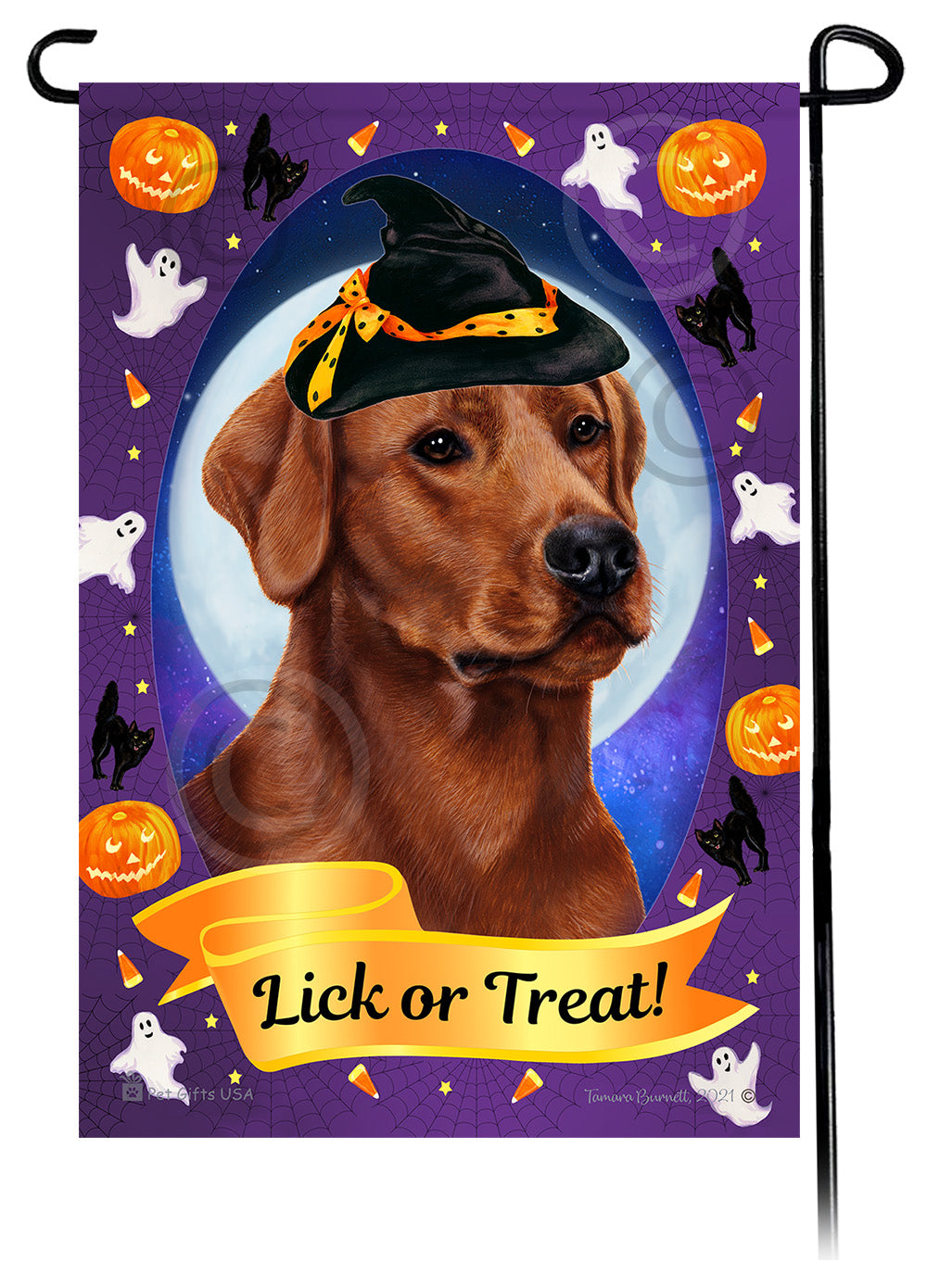 Labrador Retriever (American Red) - Halloween Howls Garden Flag