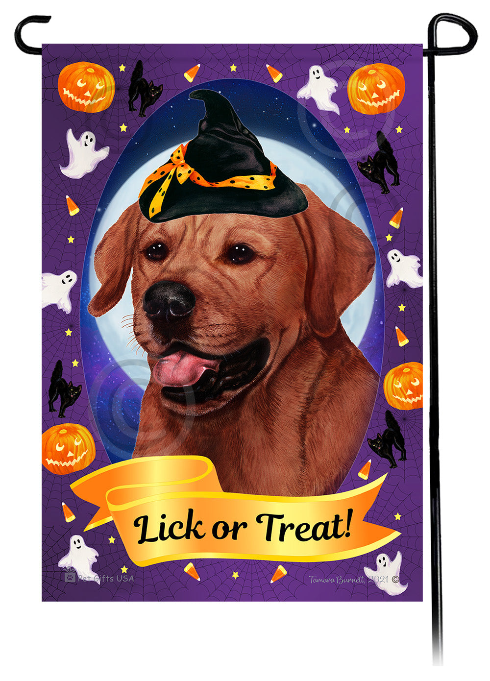 Labrador Retriever (English Type Red) - Halloween Howls Garden Flag