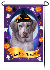 Labrador Retriever (American Silver, Front Facing) - Halloween Howls Garden Flag